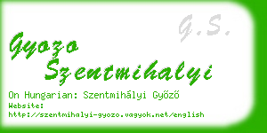 gyozo szentmihalyi business card