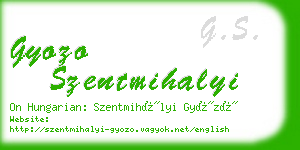 gyozo szentmihalyi business card